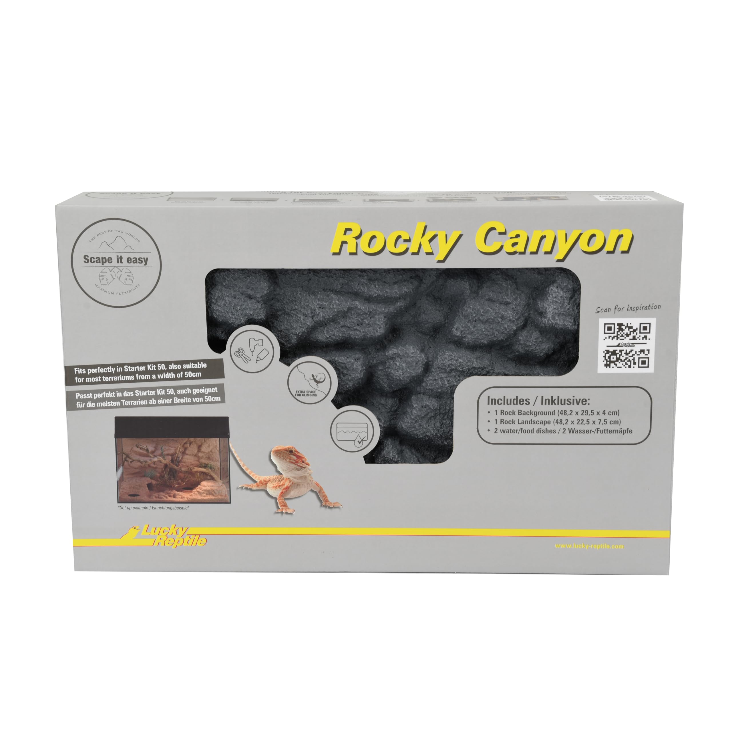 lucky-reptile-rocky-canyon-scape-it-easy-basalt-grey-48x25x29-cm-2-teilig image 2