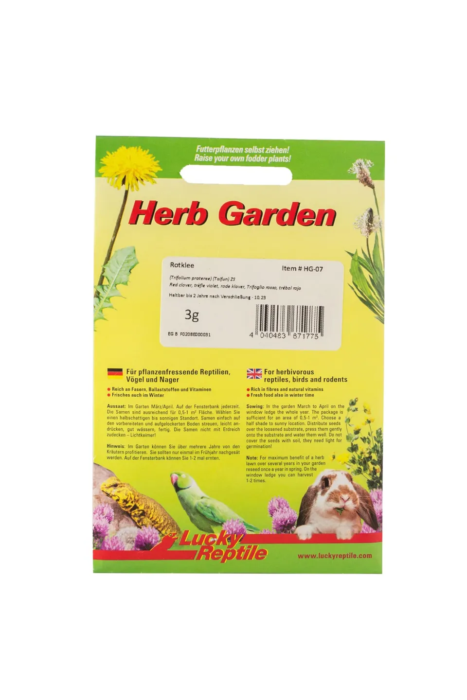 lucky-reptile-hg-07-herb-garden-rotklee-3-g-samenmischung-reptilienfutter image 1