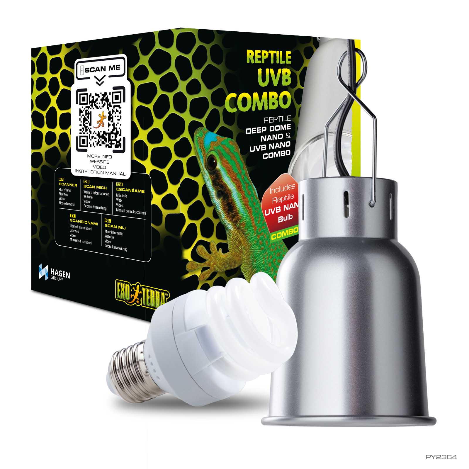 exo-terra-reptile-deep-dome-uvb-combo-nano-lampenfassung-mit-uvb-lampe image 1