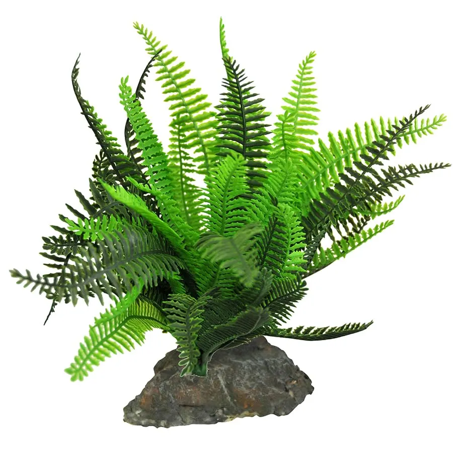 lucky-reptile-farn-terrariendeko-25-cm-auf-steinsockel image 1